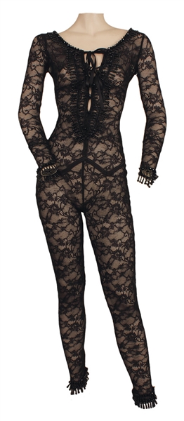 Nicki Minaj Pink Print Tour Stage Worn Custom Designed Black Lace Bodysuit