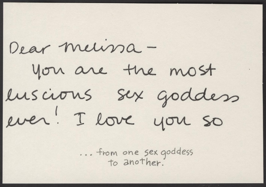 Madonna Handwritten Personal Note Card to Assistant Melissa