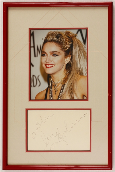 Madonna Inscribed Autograph Display
