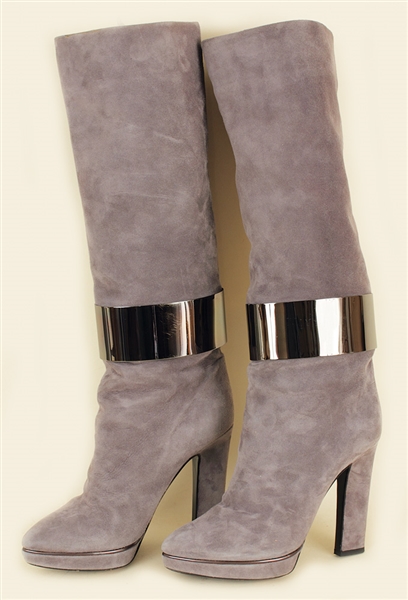Rihanna Owned & Worn Grey Suede Boots