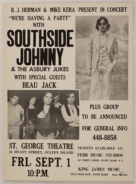Southside Johnny & The Asbury Jukes Original Concert Poster