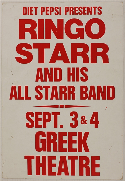 Ringo Starr and his All Starr Band Original Concert Poster