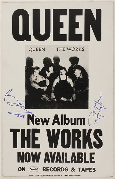 Queen Brian May and Roger Taylor Signed "The Works" Album Promotion Poster