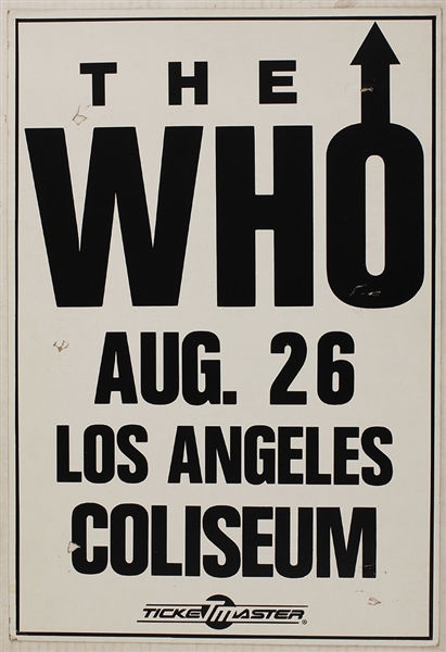The Who 1989 Original "The Kids Are Alright" L.A. Coliseum Original Concert Poster