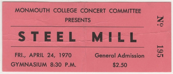 Bruce Springsteen Steel Mill Original 1970 Concert Ticket