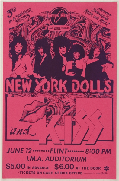 New York Dolls/KISS 1974 Original Concert Poster