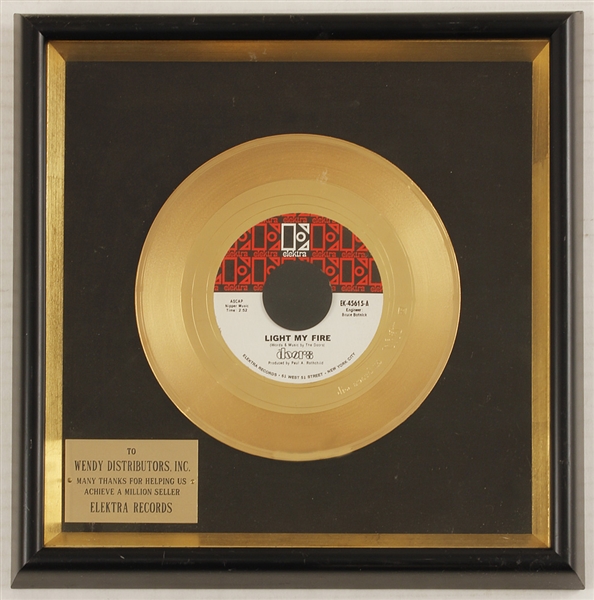 The Doors "Light My Fire" Original Elektra Records Gold Record Award