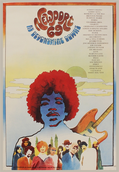 Jimi Hendrix Newport 69 Devonshire Downs Original Concert Poster