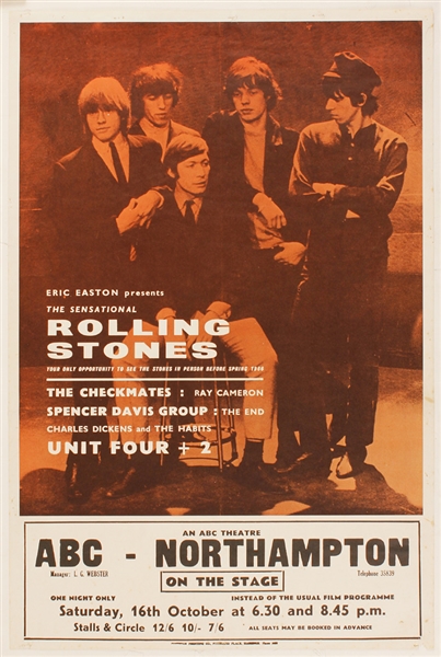 Rolling Stone  Concert Poster for 1965 U.K. Concert