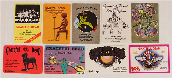Grateful Dead Original Backstage Concert Passes