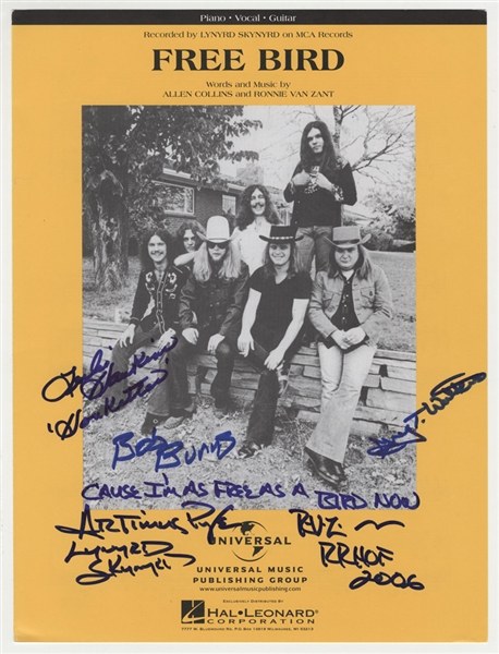 Lynyrd Skynyrd Signed & Inscribed "Free Bird" Sheet Music