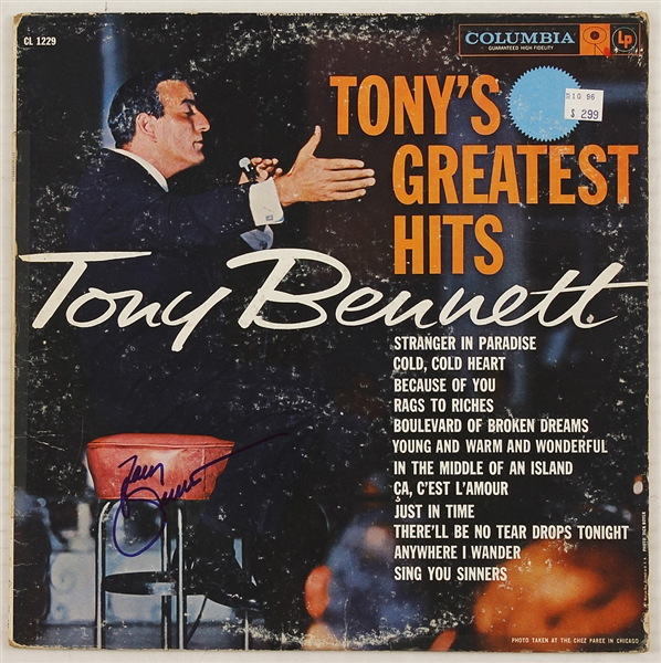Tony Bennett Signed "Tonys Greatest Hits" Album