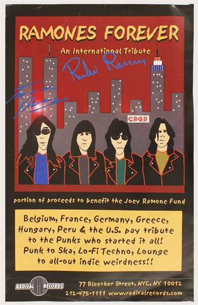Richie Ramone & Tommy Ramone Signed Ramones Forever Tribute Concert Poster