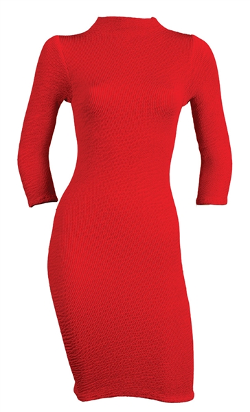 Janet Jackson Owned & Worn Long-Sleeved Red Dress