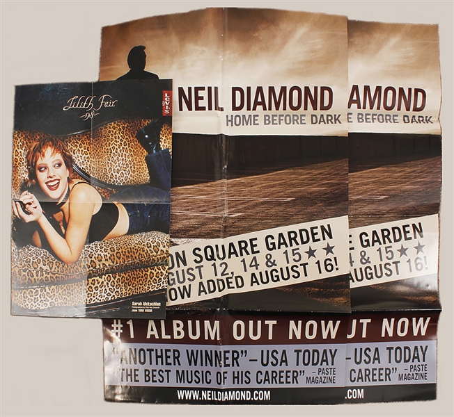 Neil Diamond "Home Before Dark" and Sarah McLachlan Lilith Fair Original Concert Posters