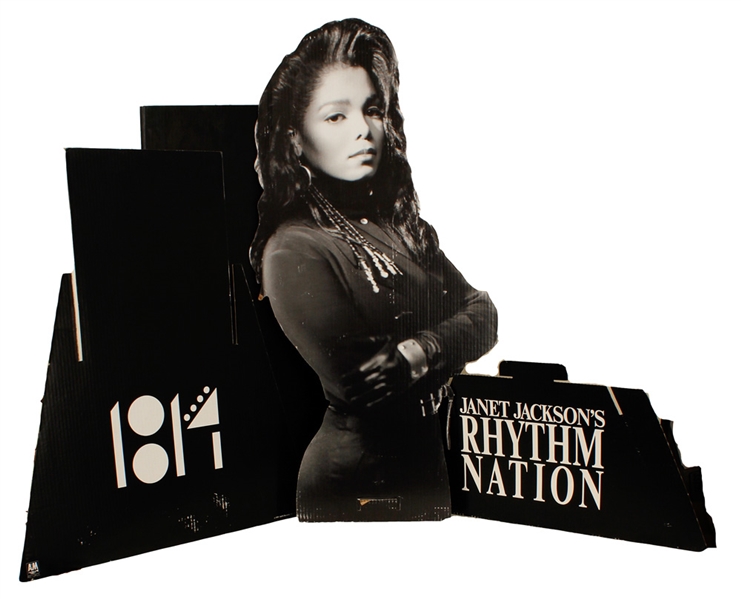 "Janet Jacksons Rhythm Nation 1814" Original Cardboard Promotional Standup