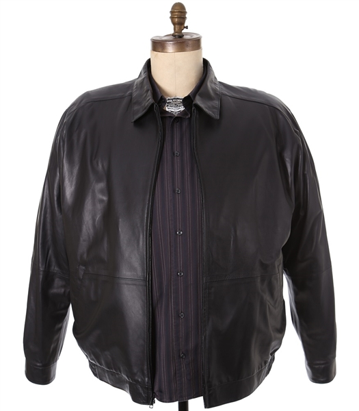James Gandolfini "The Sopranos" "Made In America" Screen Worn Remy Leather Jacket and Pronto Uomo Shirt 
