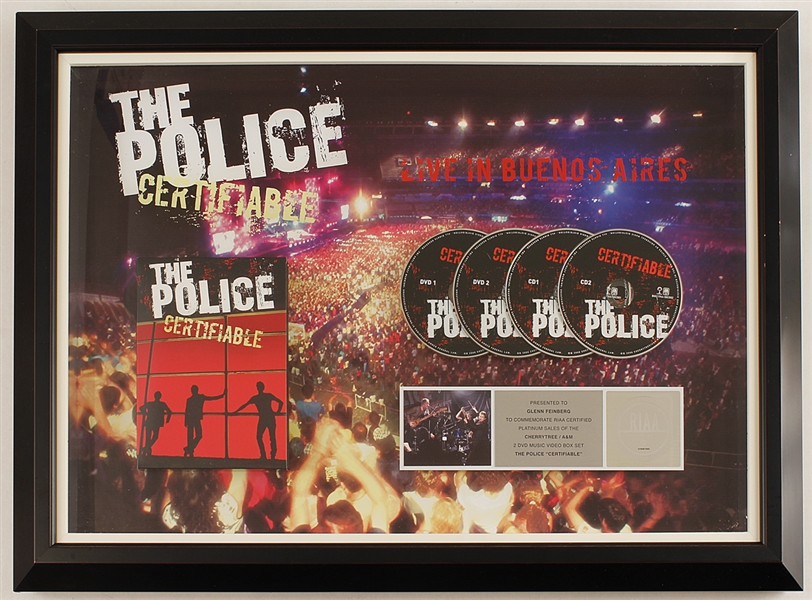 The Police "Certifiable" Original RIAA Platinum Concert DVD Music Video Box Set Award