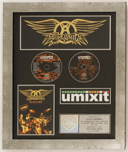 Aerosmith "You Gotta Move" Original RIAA Platinum Concert DVD Award