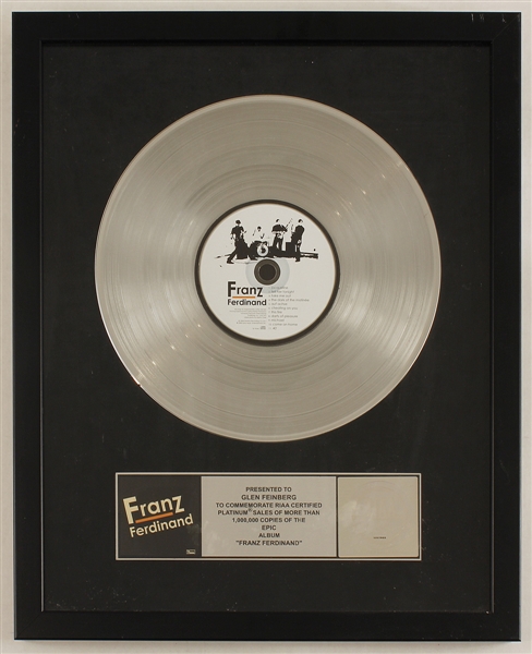 Franz Ferdinand Original RIAA Platinum Album & CD Award for Their Self-Titled Album