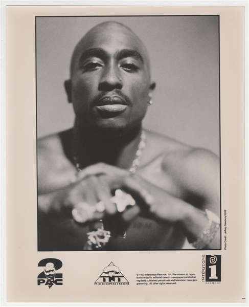Tupac Shakur Signed & Inscribed Original 1993 Interscope Records Publicity Photograph