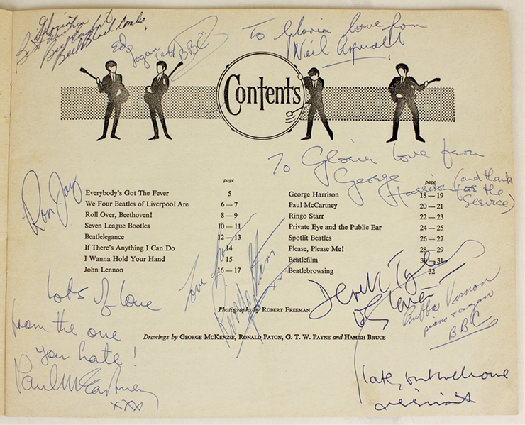 The Beatles, Their Managers and Tour Entourage 1964 Signed and Inscribed Original "Quiz Book" 