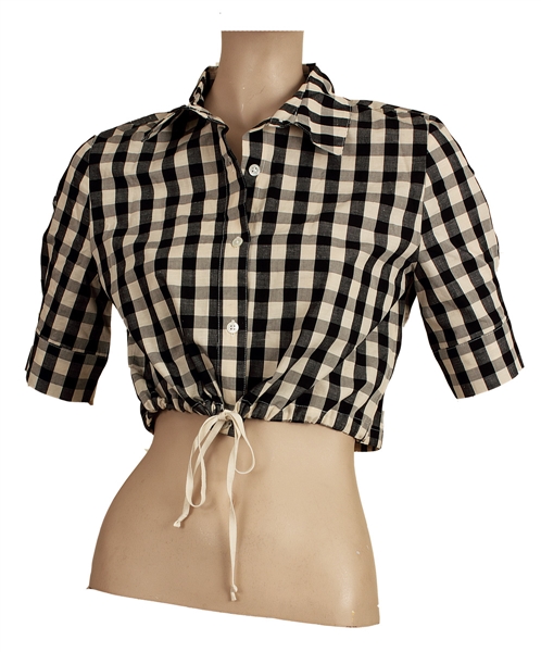 Taylor Swift July 4 Party Worn Black & White Check Crop Top