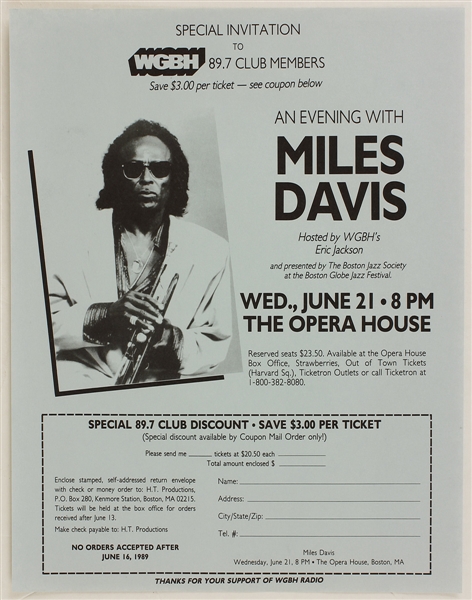 Miles Davis Original 1968 Concert Handbill
