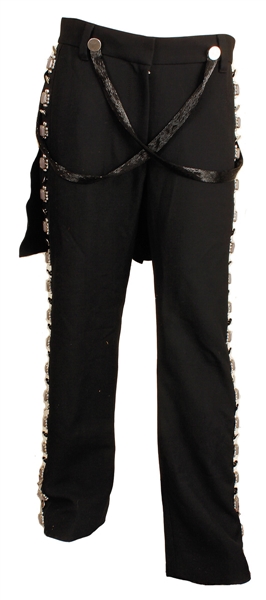 Alicia Keys NBA All-Star Game Stage Worn Marc Jacobs Pants with Black Sequin Suspenders