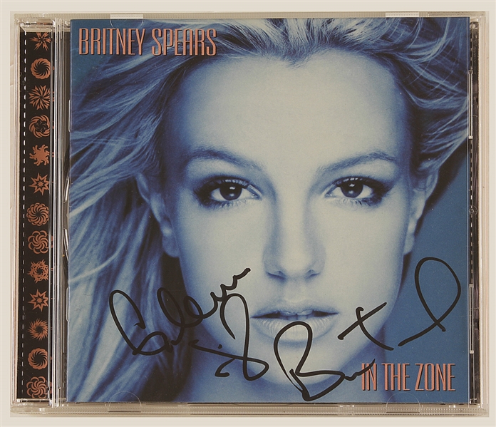 Britney Spears Signed & Inscribed "In The Zone" C.D. Insert and Laminate