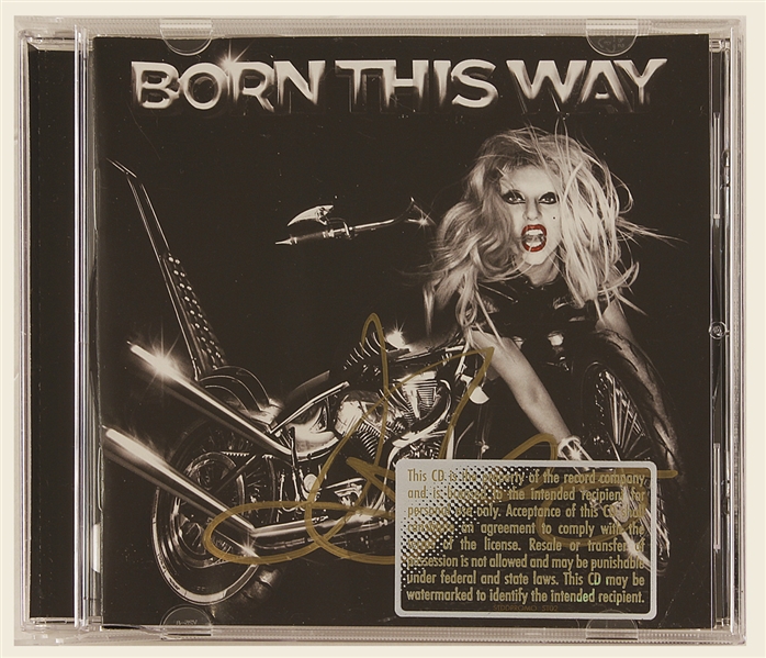Lady Gaga Signed "Born This Way" C.D. Insert and Laminate