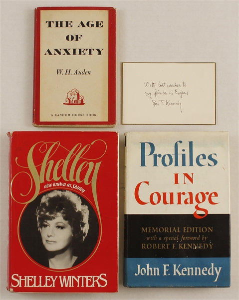 Farley Granger Personal Collection of  Signed & Inscribed Books by W.H. Auden, Shelly Winters and Rose Kennedy