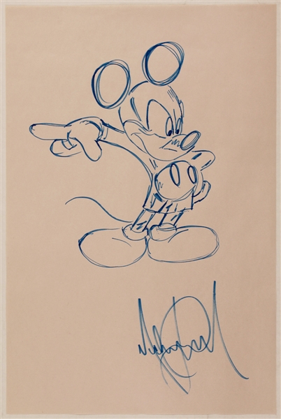 Michael Jackson Signed Original Mickey Mouse Drawing