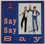 Michael Jackson Signed "Say, Say, Say" 12" Record Cover