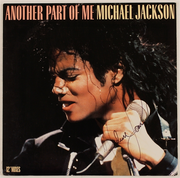 Michael Jackson Signed "Another Part of Me" 12" Record Cover