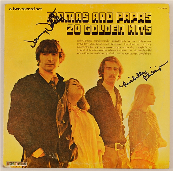 The Mamas & the Papas Michelle Phillips and Denny Doherty Signed "20 Golden Hits" Album