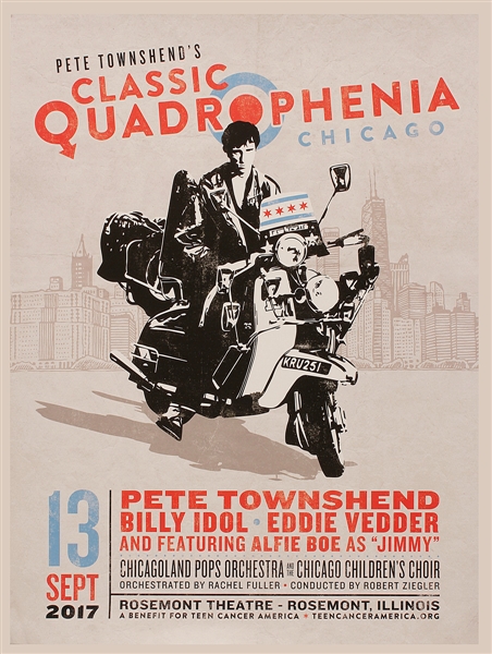 Pete Townshend "Classic Quadrophenia" with Eddie Vedder and Billy Idol Original Concert Poster