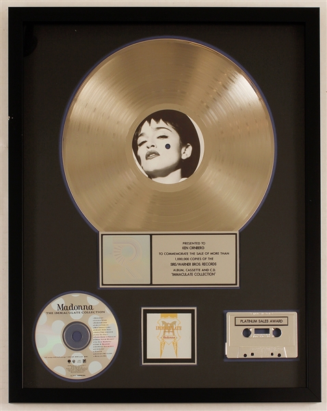 Madonna "Immaculate Collection" Original RIAA Platinum Album, C.D. and Cassette Award