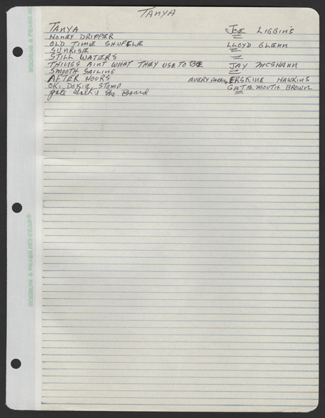 B.B.King Handwritten Set List