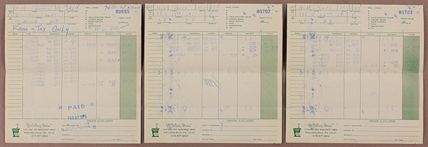 Bruce Springsteen And The E Street Band Original 1974 Holiday Inn Tour Receipts From The "Born To Run" Tour