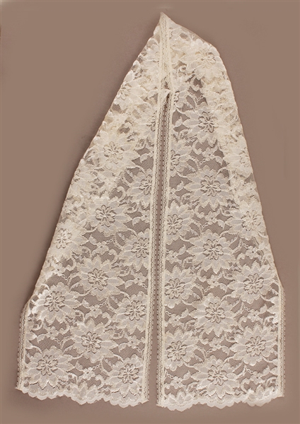 Stevie Nicks Owned and Worn White Lace Scarf