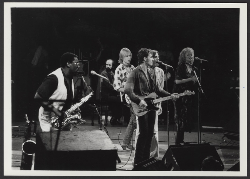 No Nukes Concert: Bruce Springsteen, Tom Petty, Jackson Brown & Rosemary Butler Original Bob Leafe Stamped Photograph