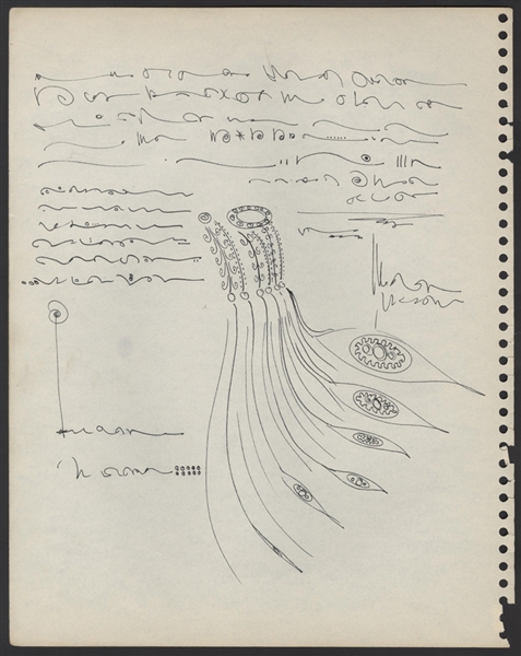 Joni Mitchell Original 1969 Abstract Hand Drawing