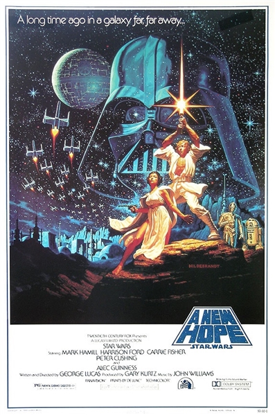 "Star Wars: A New Hope" Original Hildebrandt Signed Poster Artwork 