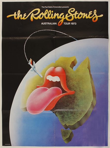 Rolling Stones Original 1973 Australian Tour Concert Poster