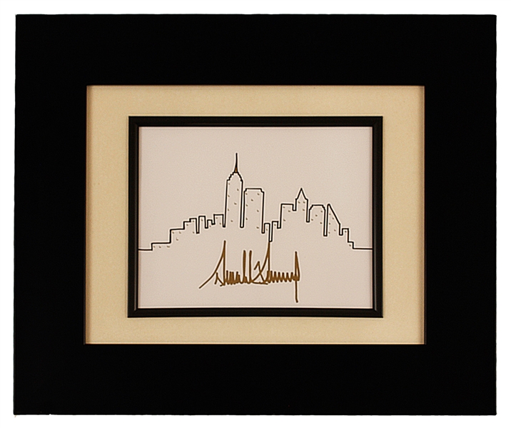 Donald Trump Signed Original New York City Skyline Artwork