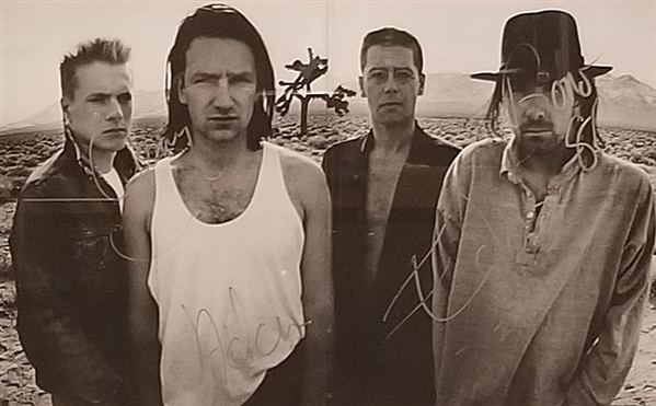 U2 Signed "Joshua Tree" Original Gatefold Lithograph and VIP Tour Passes
