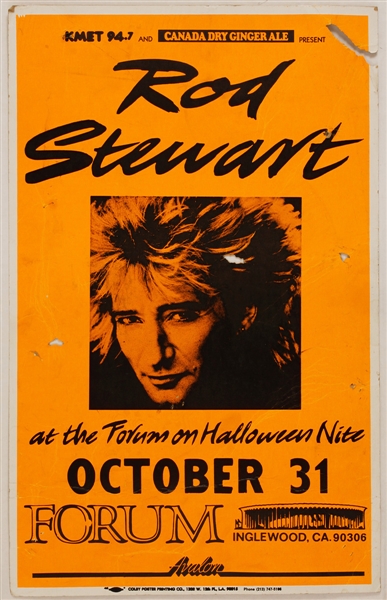 Rod Stewart Original Forum Cardboard Concert Poster