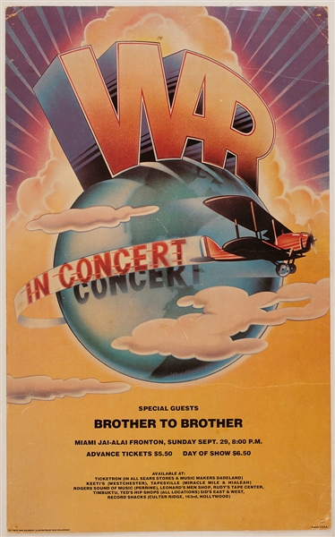 War Original Cardboard Concert Poster