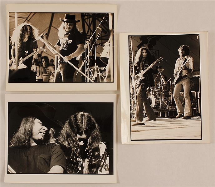 Lynyrd Skynyrd Original Stamped Photographs (6) Featuring Photographers Fowler and Canty